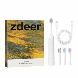 Zdeer Vibrating Electric Toothbrush Set - White
